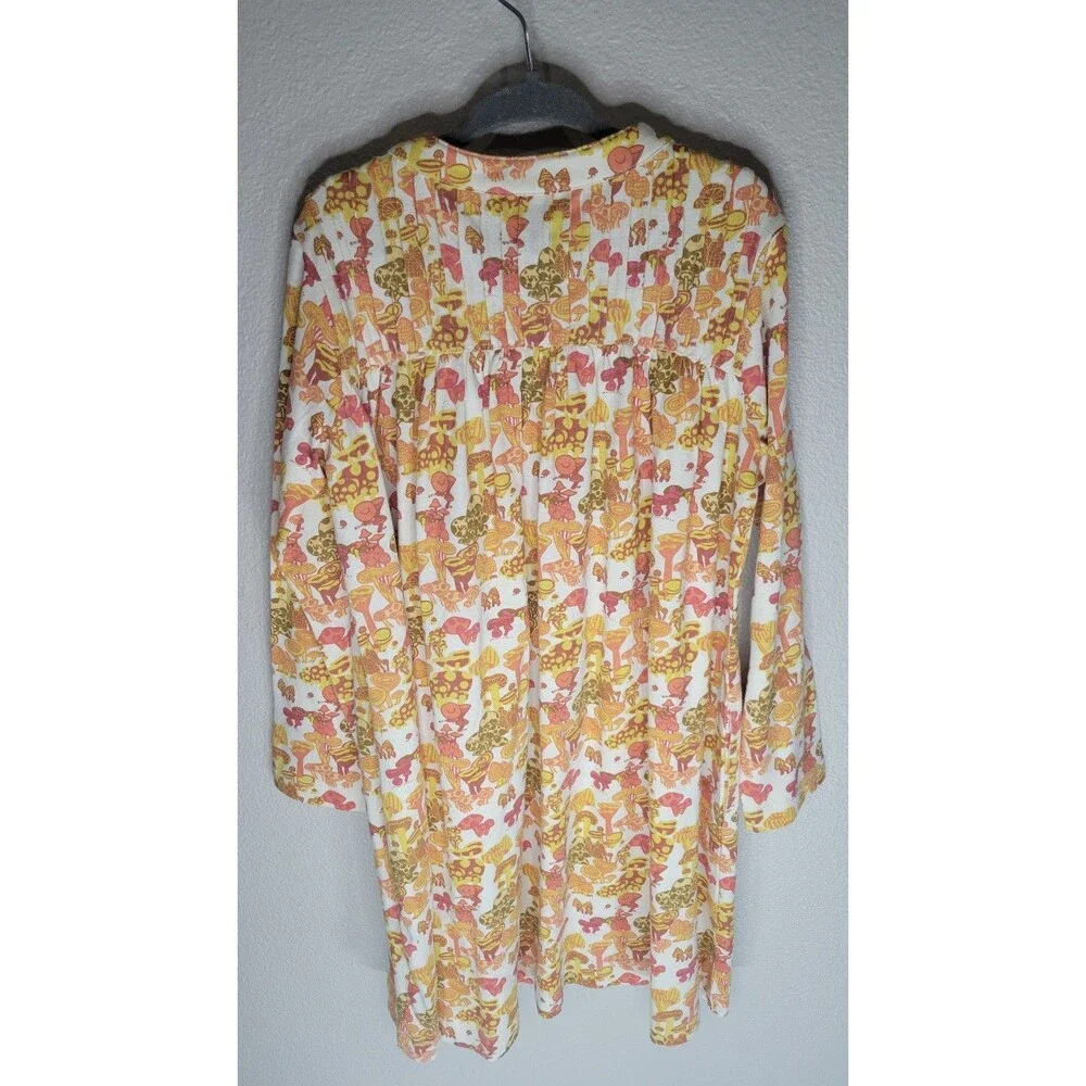 Kate Quinn 7Y Neutral Multi Mushroom Long Sleeve Library Dress NWT Organic Cotto